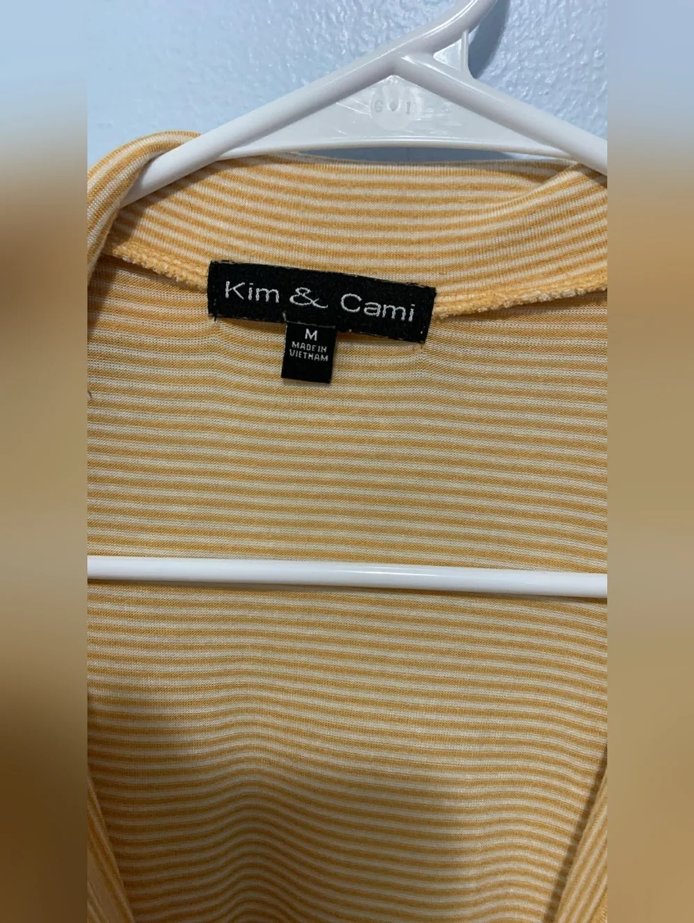 Button-Front Tie-Hem Women's Top in Tan - Picture 3 of 4